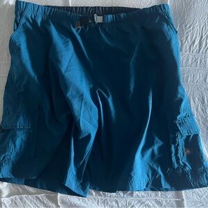 Vintage Nike ACG Shorts Men XL Cargo Belted Stretch Hiking Shorts Blue Y2K